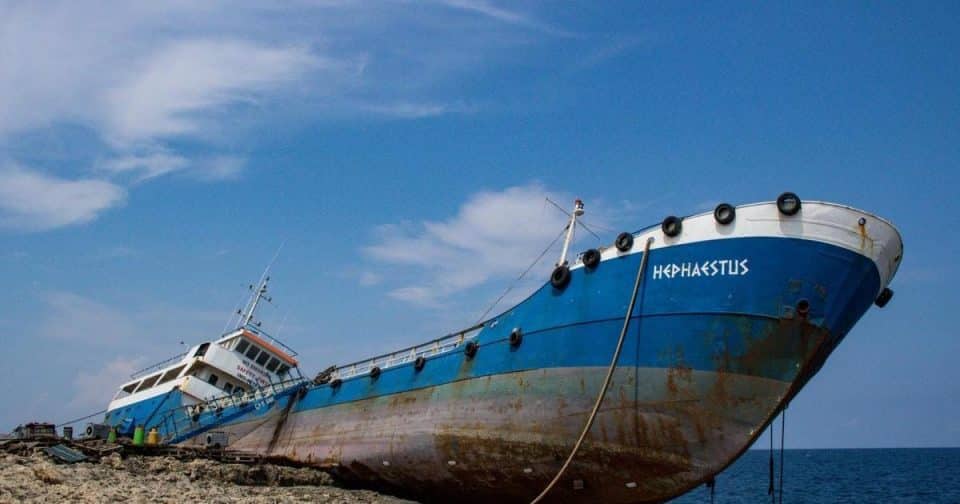 tankowiec Hefajstos u wybrzeży Gozo