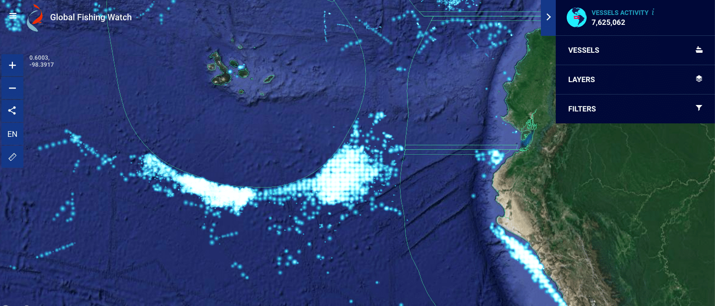 Olbrzymia chińska flota rybacka na Galapagos divers24.pl
