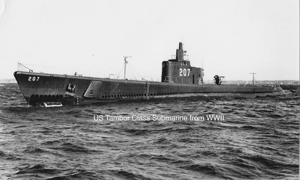 Historyczne zdjęcie okrętu klasy Tambor