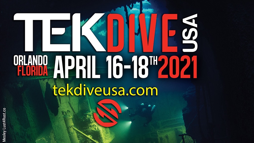 Plakat promujący konferencję TEKDive USA 2021